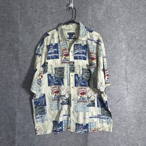 Sportif Hawaiian Shirt Men's XXL Tropical Vacation Ship Short Sleeve All Over